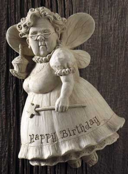 Happy Birthday Fairy Wall Plaque Sculpture